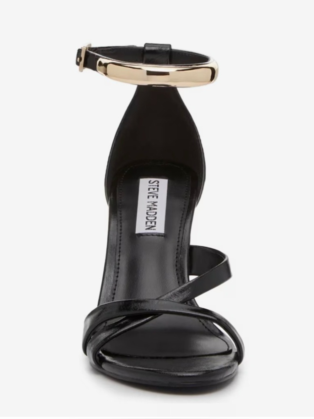 NIB Steve Madden Elsiee Black & Gold Sandals Size 9.5 - Picture 2 of 13